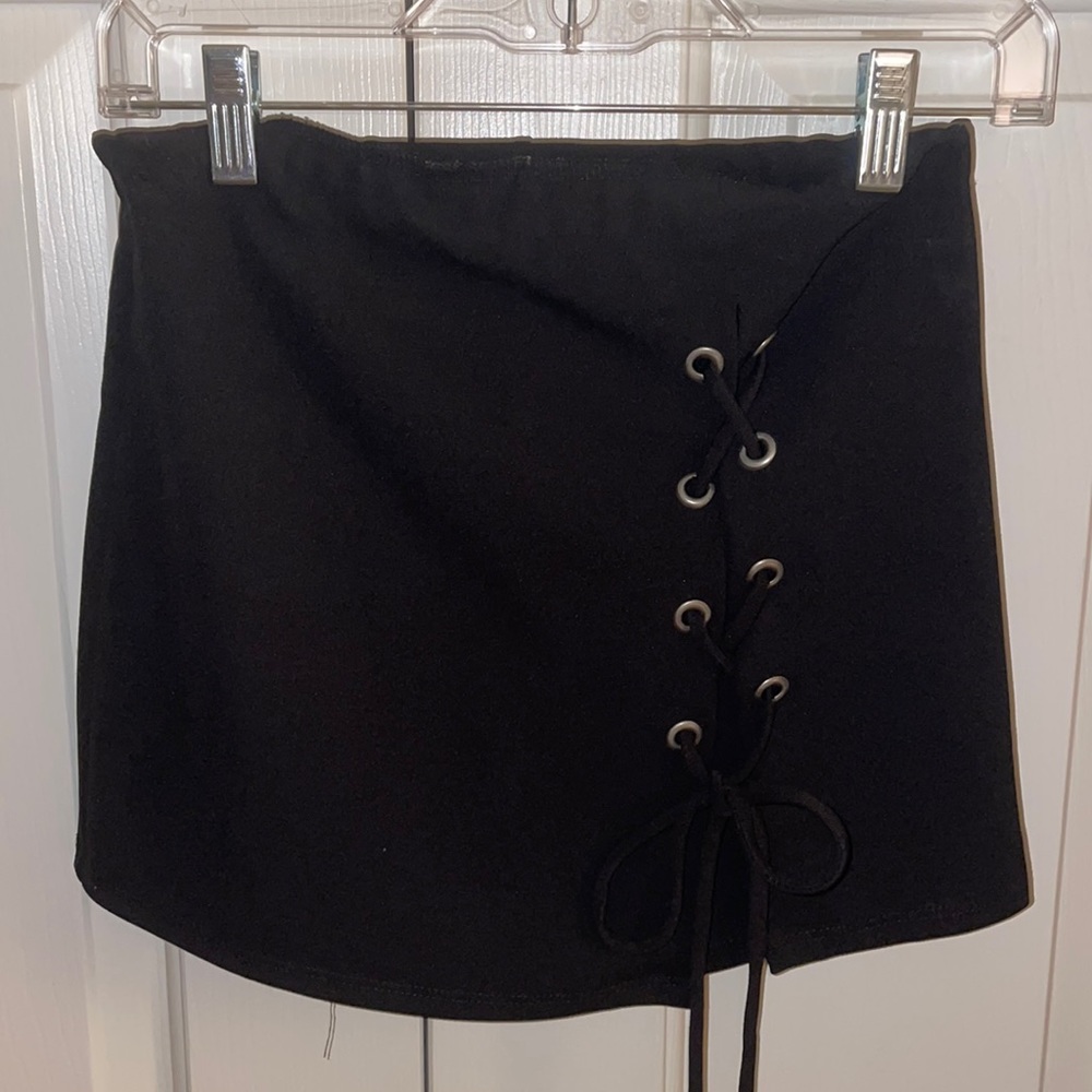 Black mini skirt